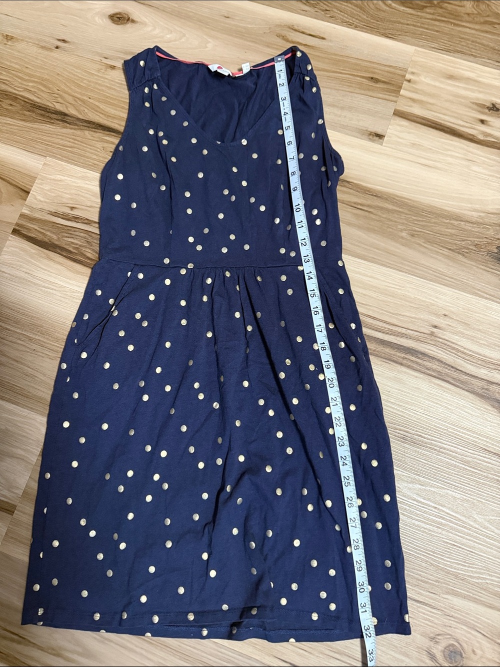Women’s Navy Polka Dot Sleeveless Dress